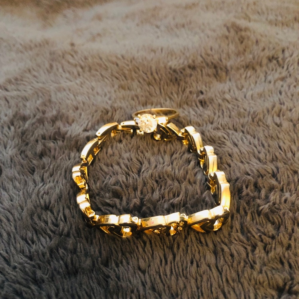 Gold Bracelet and Ring Set